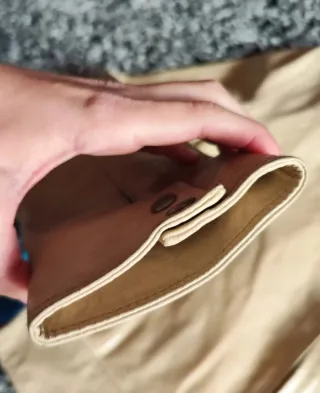 Cazadora cuero beige Bershka