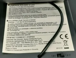 Lampada Faro da giardino con ricarica solare