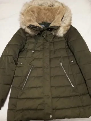 Parka Zara Verde Talla M