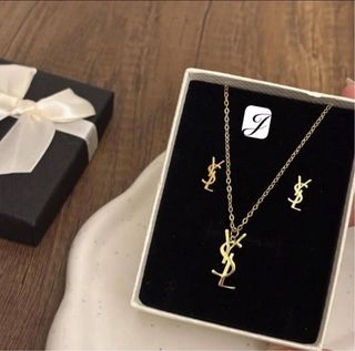 Conjunto collar y pendientes acero inoxidable