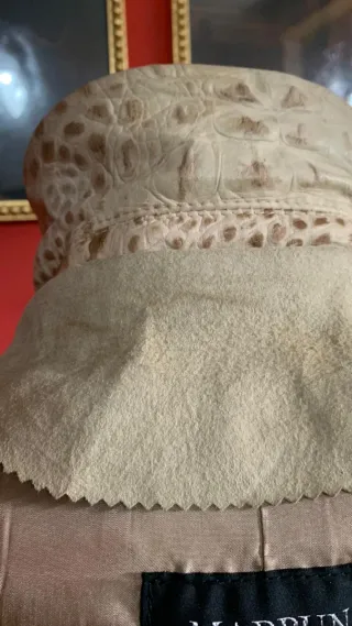 Giacca Pelle Mabrun Donna Tg 42 Beige Coccodrillo