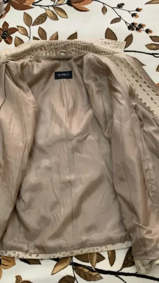 Giacca Pelle Mabrun Donna Tg 42 Beige Coccodrillo