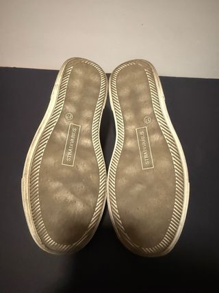 Zapatillas Stradivarius altas beige y blancas nº37