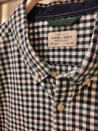 Camisa Sfera cuadros verde y blanco