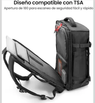 Mochila tomtoc 40L Negra Multiuso
