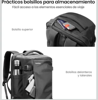 Mochila tomtoc 40L Negra Multiuso