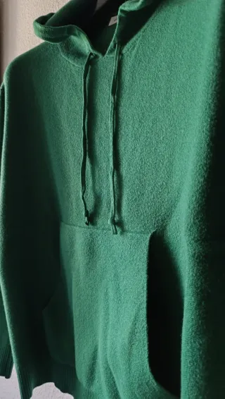 Jersey Punto Sudadera Capucha Verde TALLA L-Xl