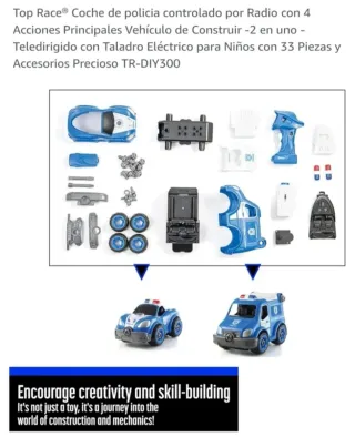 Coche de policía desmontable con taladro