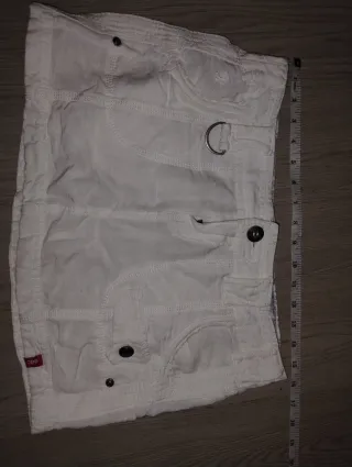 Falda Y2k Lino Blanca