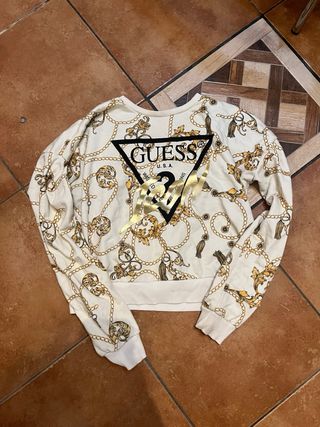 Felpa Guess con stampa catene oro