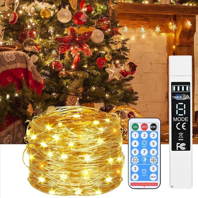 Cadena de luces LED para exteriores, 20 m, 200 led