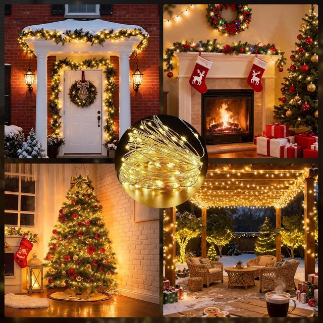 Cadena de luces LED para exteriores, 20 m, 200 led