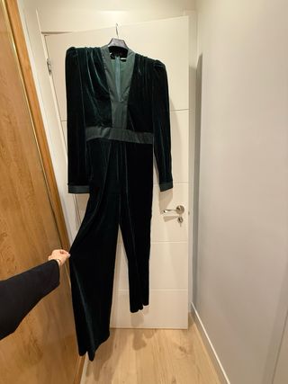 Mono largo terciopelo verde oscuro