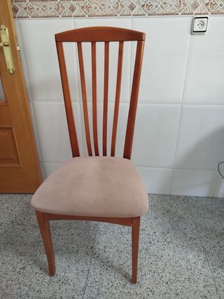 Pack 6 Sillas Comedor Madera Tapizadas Beige