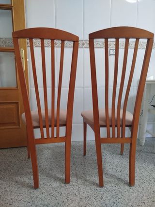 Pack 6 Sillas Comedor Madera Tapizadas Beige