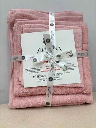 Tris asciugamani ARIANNA cotone rosa