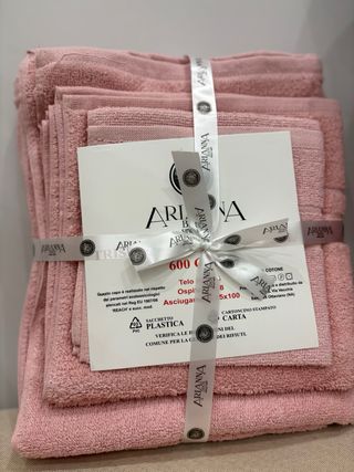 Tris asciugamani ARIANNA cotone rosa