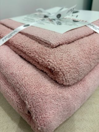 Tris asciugamani ARIANNA cotone rosa