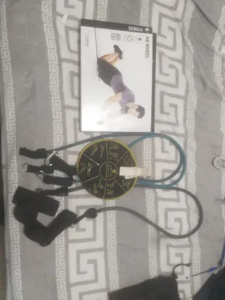 Rueda Abdominal + Bandas Elásticas + Pesa de arena