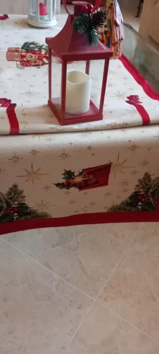 Coordinato Natalizio in gobelin. Nuovo.