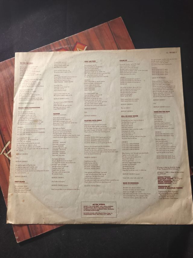 AC/DC Fly On The Wall LP 1985 España