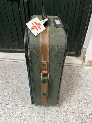 Maleta de viaje Monsac verde y marrón