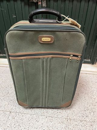 Maleta de viaje Monsac verde y marrón