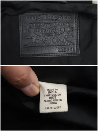 Cazadora Cuero Búfalo Levi's Negra Talla XXL