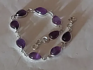 Pulsera Plata 925 con Piedras Moradas