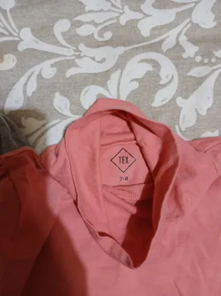 Lote 3 camisetas cuello alto niña talla 122
