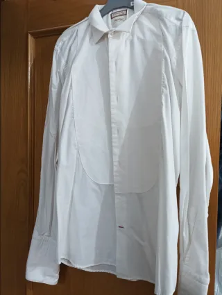 Camisa esmoquin para gemelos blanca