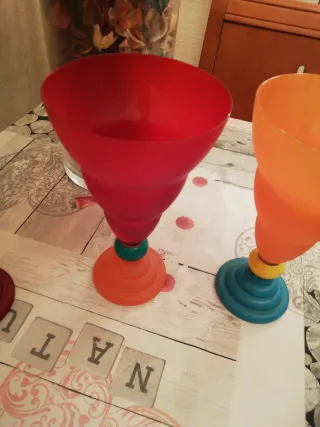 Copas de cristal fino de colores