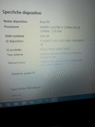 Notebook Asus 15,6 i3 Windows 10