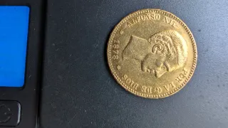 Moneda 25 Pesetas Oro Alfonso XII 1878