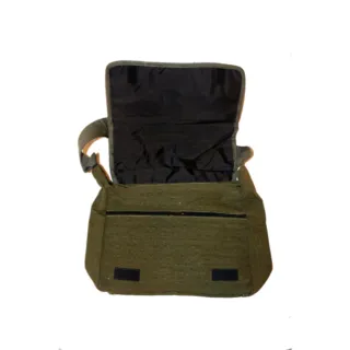 Bandolera bolso lona verde de camuflaje