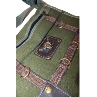 Bandolera bolso lona verde de camuflaje