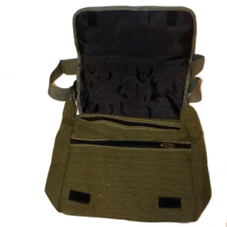 Bandolera bolso lona verde de camuflaje