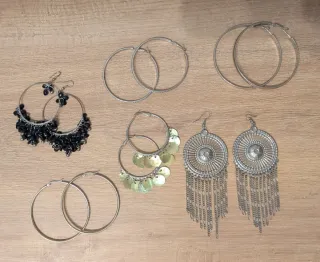 Lote de Pendientes grandes tipo aretes