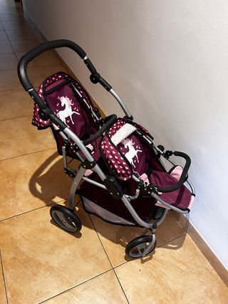 Cochecito de muñecas doble unicornios