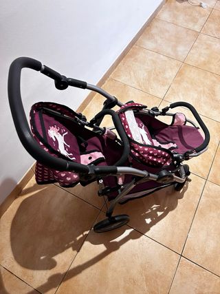 Cochecito de muñecas doble unicornios