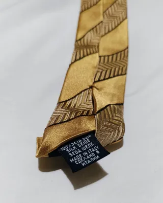 Corbata Boss Seda Dorada Rayas