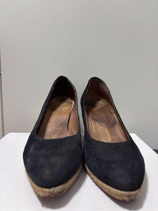 Zapatos de cuña azul marino verano