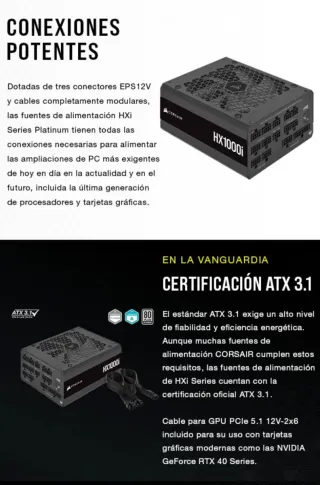 Fuente Alimentación Corsair HX1000i ATX 3.1