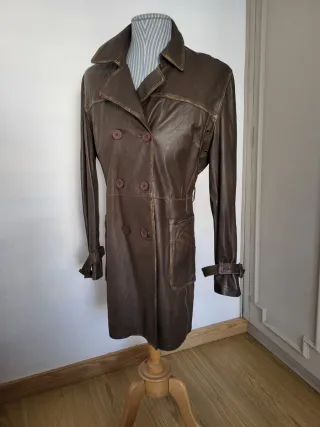 Chaqueta de piel marrón talla 40
