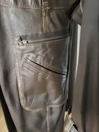 Chaqueta de piel marrón talla 40