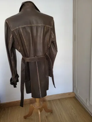 Chaqueta de piel marrón talla 40