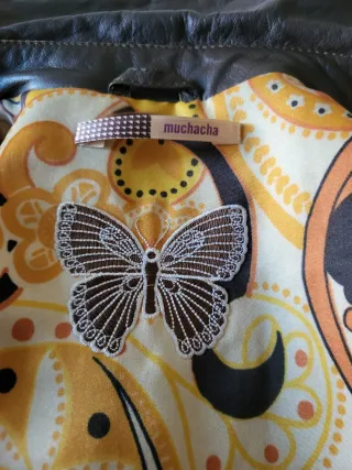 Chaqueta de piel marrón talla 40