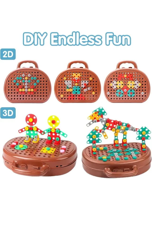 Puzzle tornillos 3D/2D maletín educativo
