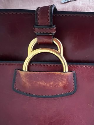 Borsa Miu Miu in pelle marrone invecchiata dorata