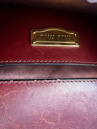 Borsa Miu Miu in pelle marrone invecchiata dorata